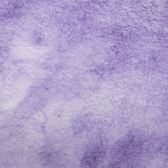 Violet watercolor paper textures on white background. Chaotic abstract organic design.