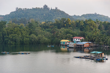 Wooden Houses at the Riverside of Mengkabong River, Kota Kinabalu