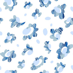 Naklejka premium Vector abstract floral seamless pattern. Simple fantasy flowers stylized as daisies. Ovals and petals. Animal skin illusion. Plane background for textile, fabric, wrapping and surface.