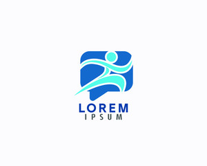 Abstract sport chat and messenger Logo Design Template