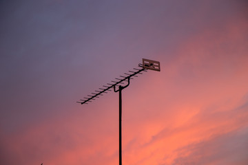 antenna on blue sky