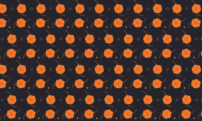 Flower Pattern On Dark Background