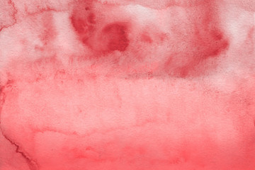 Watercolor red texture with abstract washes and brush strokes on the white paper background. Digital paper background.