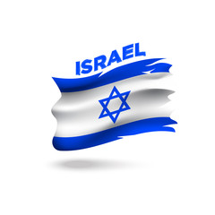 Torn Israel patriotic flag 3d vector illustration template