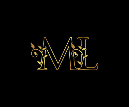 Initial letter M and L, ML, Gold Logo Icon, classy gold letter monogram logo icon suitable for boutique,restaurant, wedding service, hotel or business identity.