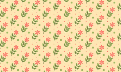 Fototapeta premium Red Flower Pattern Background
