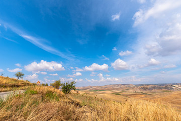 Fototapeta premium Wonderful Sicilian Scenery During a Cloudy Day, Mazzarino, Caltanissetta, Sicily, Italy, Europe