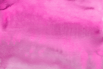 Pink watercolor texture with abstract washes and brush strokes on the white paper background. Chaotic abstract organic design.