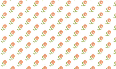 Orange Flower Seamless Pattern Background