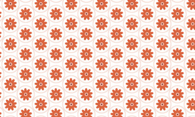 Orange Flower Seamless Pattern Background