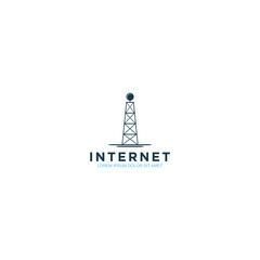 Tower signal internet logo design - modern technology