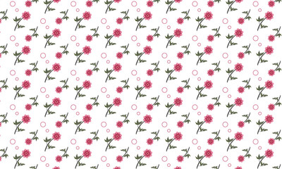 Colorful Flower Pattern On White Background