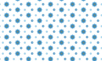 Colorful Flower Pattern On White Background