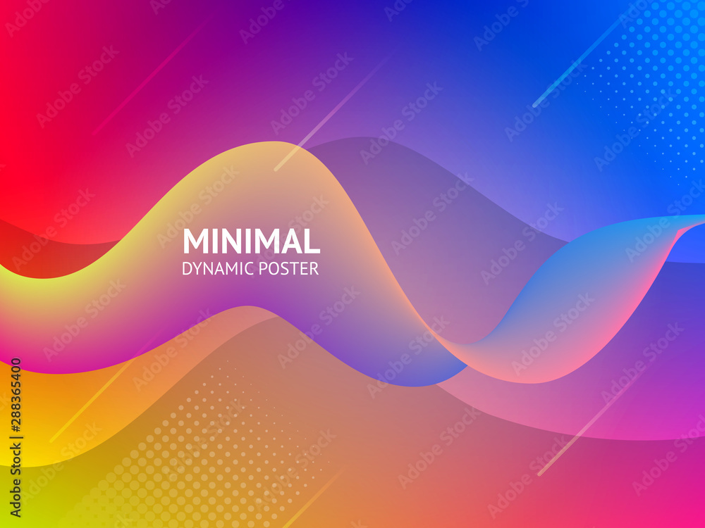 Aufkleber vector dynamic colorful vibrant wave colorful background