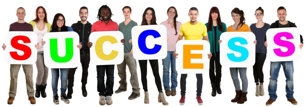 Success successful concept group of young multi ethnic people