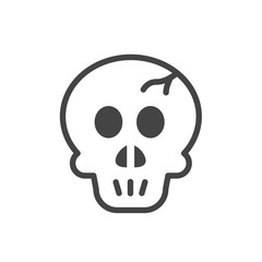 Skull for Halloween icon isolated. Modern outline in trendy style on white background
