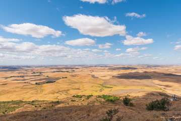 Southern Landscape of the Rolling Farmland of the Palouse to the Horizon from the Top of Steptoe Butte in Washington State
