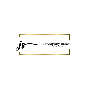 JS initial handwriting logo vector.