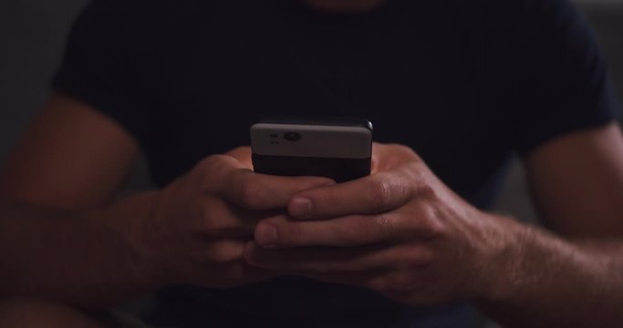 Man on Phone Texting, Social Media, Typing, Scrolling Cell Phone Smartphone