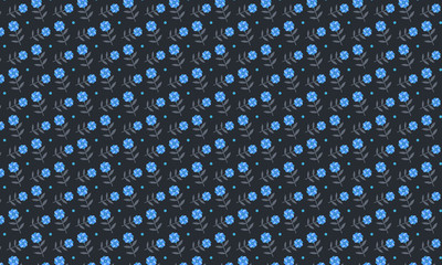 Floral Pattern On Dark Background