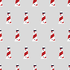 Seamless pattern with small lighthouses