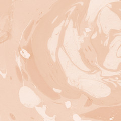 Fototapeta premium Orange marble ink paper textures on white background. Chaotic abstract organic design.