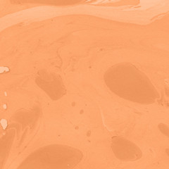 Orange marble ink paper textures on white background. Chaotic abstract organic design.