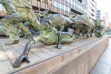 Monumento al encierro (Pamplona, Navarra - España).