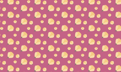 A yellow poppy flower pattern with Cerise background