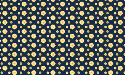 Dark Blue background with Erigeron yellow Flower Pattern