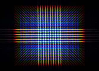 Photo of the diffraction pattern of LED array light, comprising a large number of diffraction...