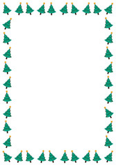 Rectangle vertical frame made of Christmas trees