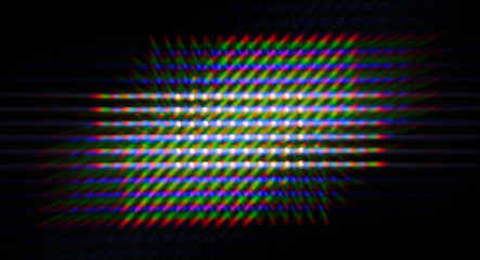 Photo of the diffraction pattern of LED array light, comprising a large number of diffraction...