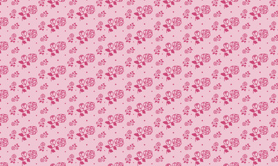 Pink Background and Rose Solid Flower with Dots Pattern Background