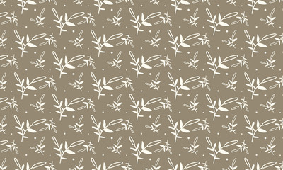 Lite Brown Background and Hyacinth Leaves with Dots Pattern Background