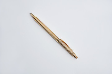 Gold Writing Pen Isolated