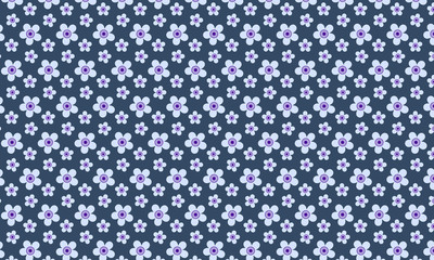 Floral Pattern On Dark Color Background