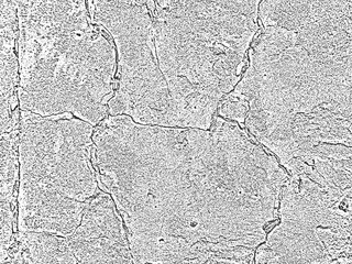 Distress old cracked concrete vector texture. Black and white grunge background. Stone, asphalt, plaster, marble.