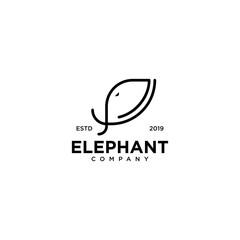Elephant Logo vector line outline monoline art icon