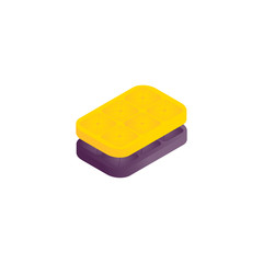 Isolated isometric vector stack of pillows