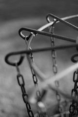 Black and White Steel Chains with Blurry Background