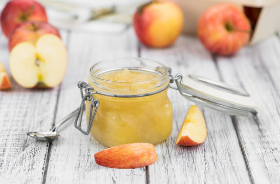 Portion of fresh made Applesauce (selective focus)