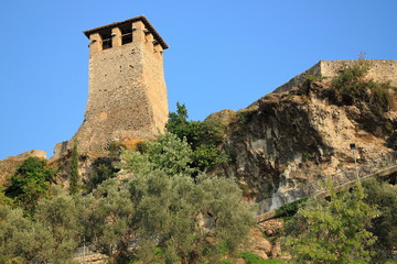 Fototapeta na wymiar La fortezza medievale di Skanderbeg nella città di Kruja in Albania.