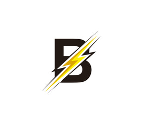 Flash B Letter Logo, Electrical Bolt Logo Vector © bintank