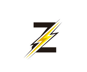 Flash Z Letter Logo, Electrical Bolt Logo Vector