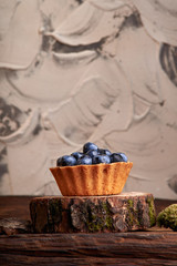 homemade sweet cakes with blueberry berries. delicious home baking