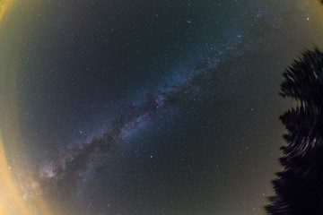 Fisheye Lens capture of the Milky Way photographed from Todtnauberg in the Black Forest in Germany.