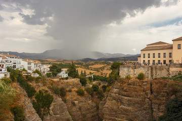 Storm in the mountains seen from the Tajo de Ronda