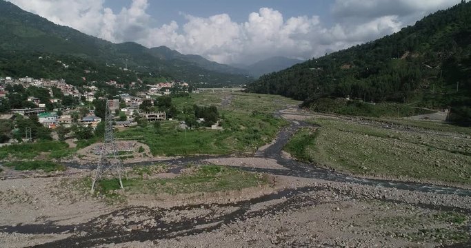 Kashmir Valley aerial view bagh city