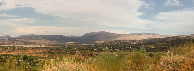 Panoramic view of the Natural Park Sierra de las Nieves in Ronda